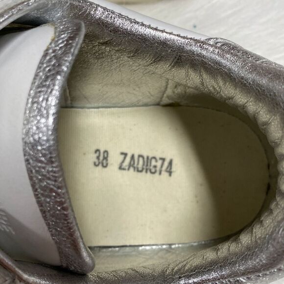 Zadig & Voltaire White Leather Multi Star Sneaker Size 38 - Picture 7 of 9